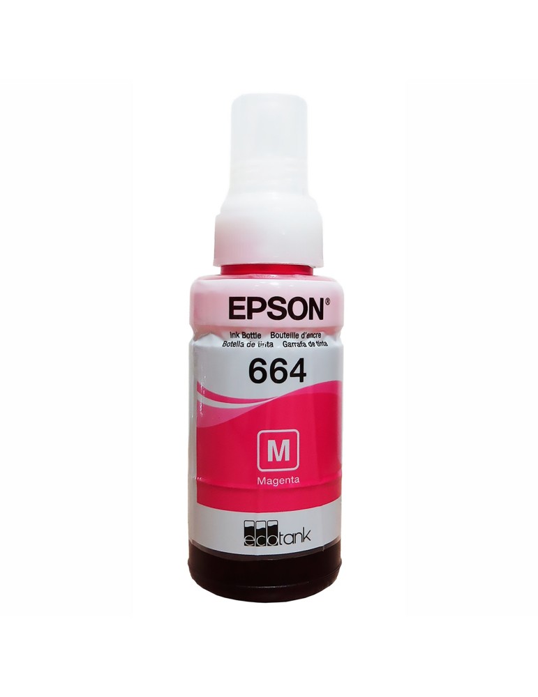Tinta Epson 664 color Magenta Para Impresoras series L110 L120 L200 L300 L375 L380 L395 L455 L475 L555 L575 L1300