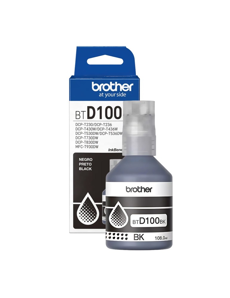 Tinta Brother D100 negra Para Impresoras T230 T236 T430W T436W T530DW T536DW T730DW T830DW T930DW.