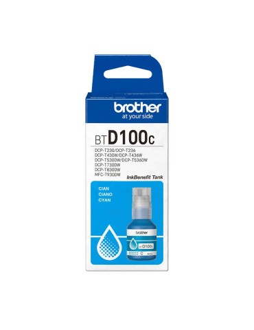 Tinta Brother D100 Cian Para Impresoras T230 T236 T430W T436W T530DW T536DW T730DW T830DW T930DW.