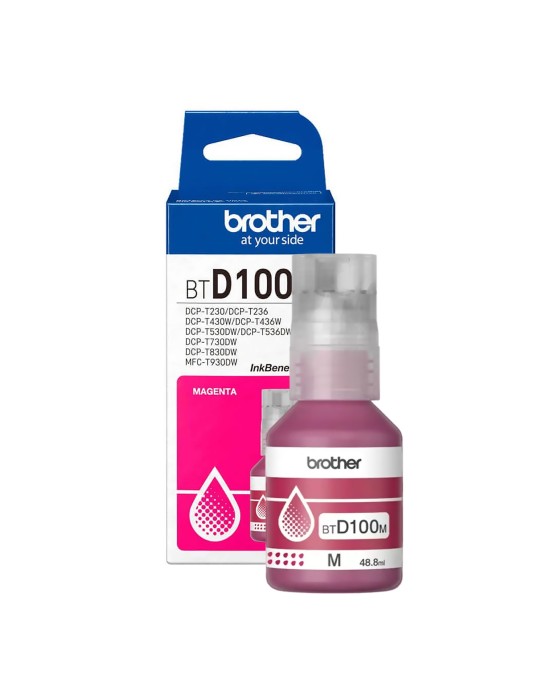 Tinta Brother D100 Magenta Para Impresoras T230 T236 T430W T436W T530DW T536DW T730DW T830DW T930DW.