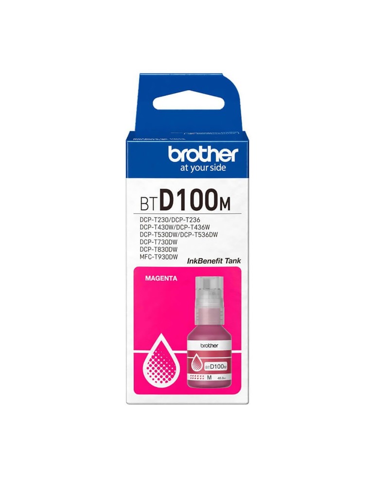 Tinta Brother D100 Magenta Para Impresoras T230 T236 T430W T436W T530DW T536DW T730DW T830DW T930DW.