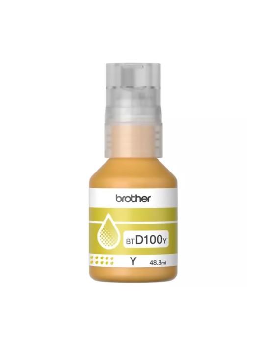 Tinta Brother D100 Yellow Para Impresoras T230 T236 T430W T436W T530DW T536DW T730DW T830DW T930DW.