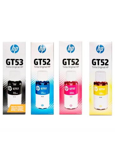 Kit tintas HP GT53 Para Impresoras HP Ink Tank  300 400 100 415 GT5800 GT5810 GT5820 Smart Tank 500 520 530 600 700 720 x4