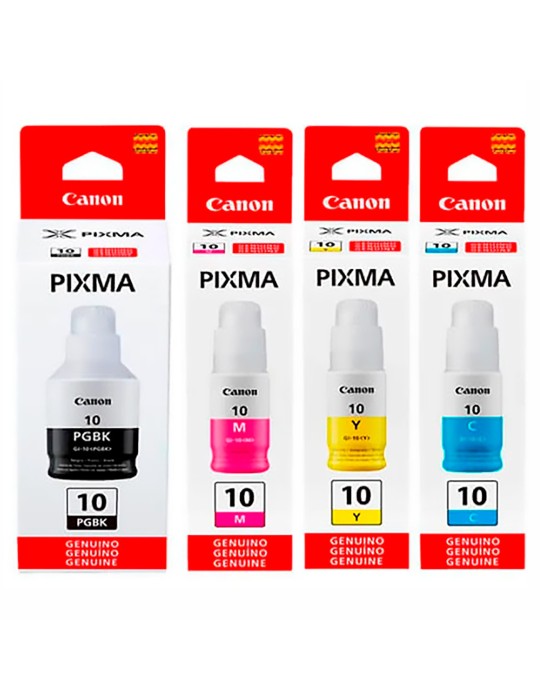 Kit tintas Canon GI10 Para Impresoras Canon G5010 G5011 G6010 G6011 G7010 GM2010 GM2011 GM4010 x4