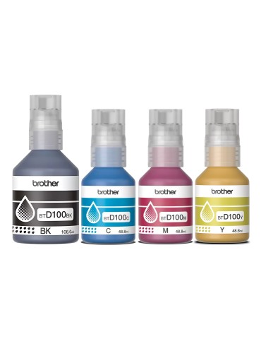 Kit tintas Brother D100 Para Impresoras T230 T236 T430W T436W T530DW T536DW T730DW T830DW T930DW x4 2