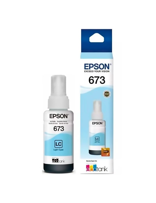 Tinta Epson 673 color Cian Light Para Impresoras series  Ecotank L800 L805 L810 L850 L1800