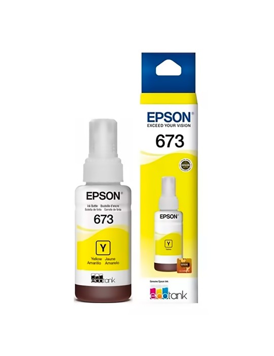 Tinta Epson 673 color Yellow Para Impresoras series  Ecotank L800 L805 L810 L850 L1800