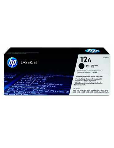Tóner Original HP 12A negro para impresoras  HP LaserJet P1010 P1012 P1020 P3015 P3020 P3030 P3050 M1005 M1319F