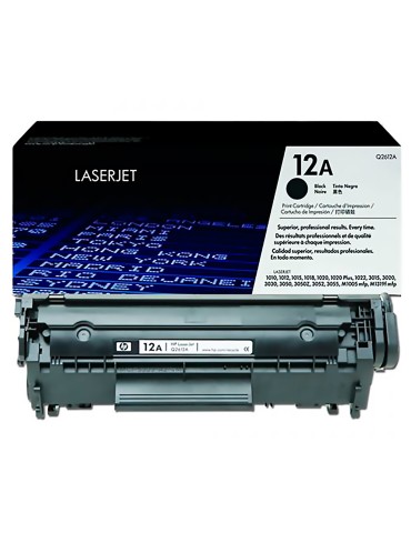 Tóner Original HP 12A negro para impresoras  HP LaserJet P1010 P1012 P1020 P3015 P3020 P3030 P3050 M1005 M1319F 2