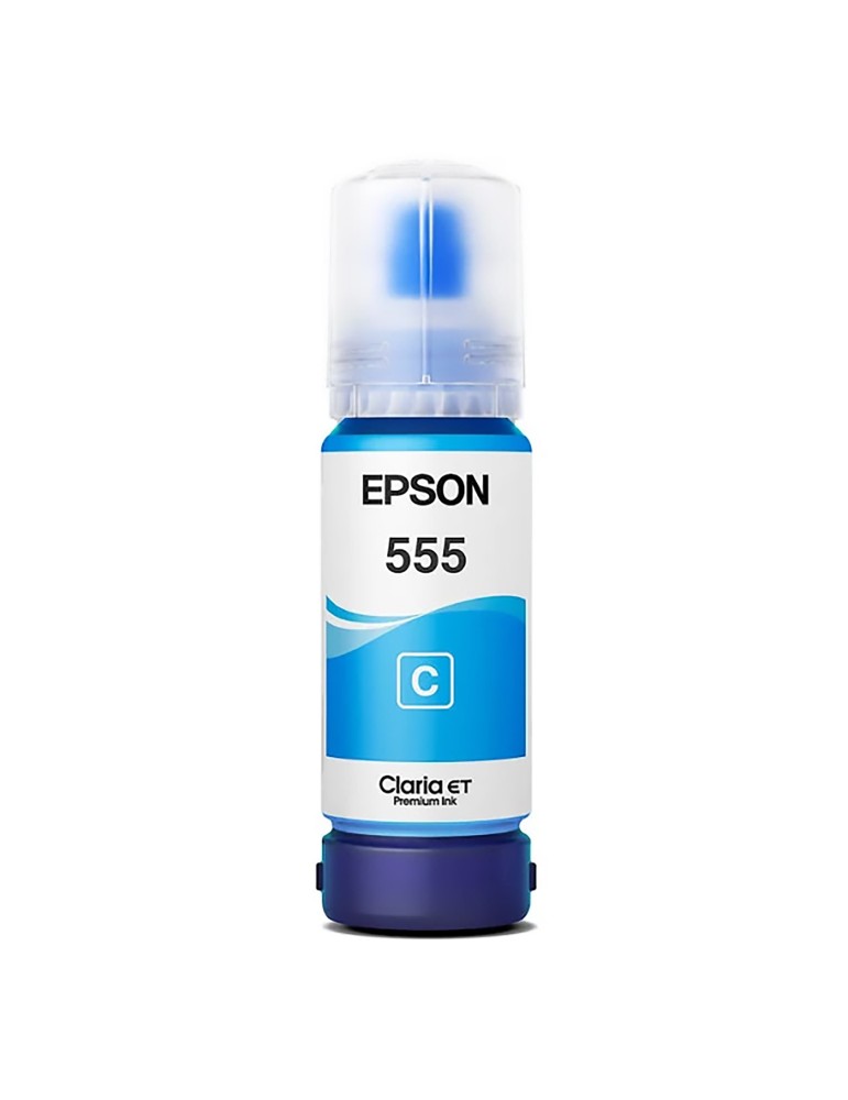 Tinta Epson 555 color Cian Para Impresoras Epson Multifuncional Ecotank L8160 L8180