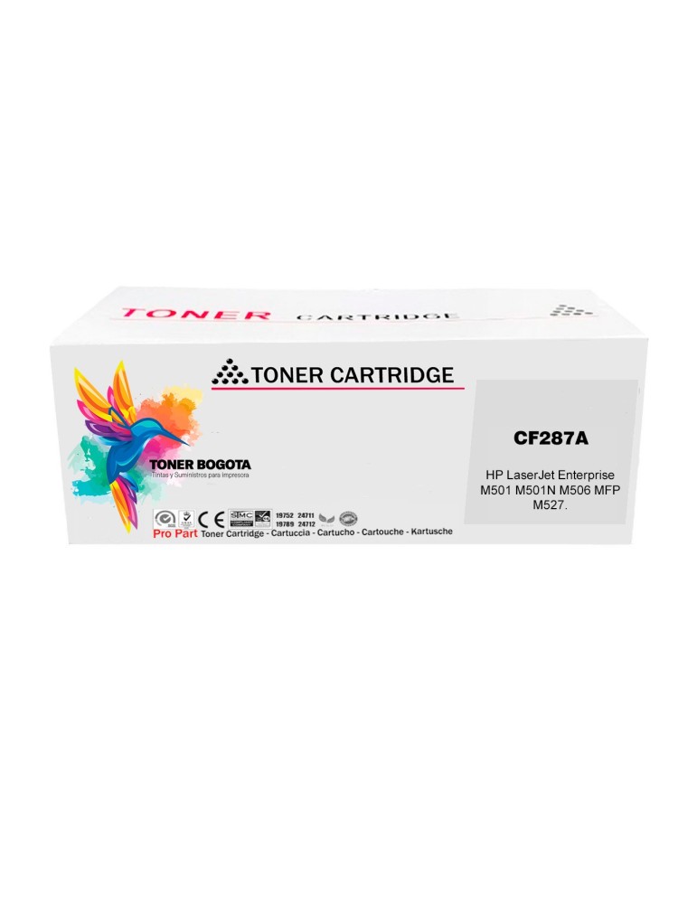 Tóner 87A Generico impresoras HP LaserJet Enterprise M501 M506 M527
