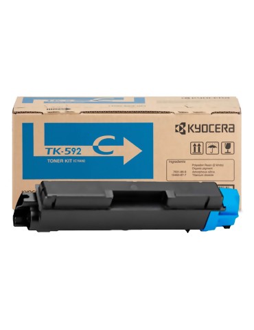 Tóner Original Kyocera 592 Cian para impresoras Kyocera FS-C2026MFP FS-C2126MFP FSC2526MFP FS-C2626MFP FS-C5250dn FS-M6026cidn 2