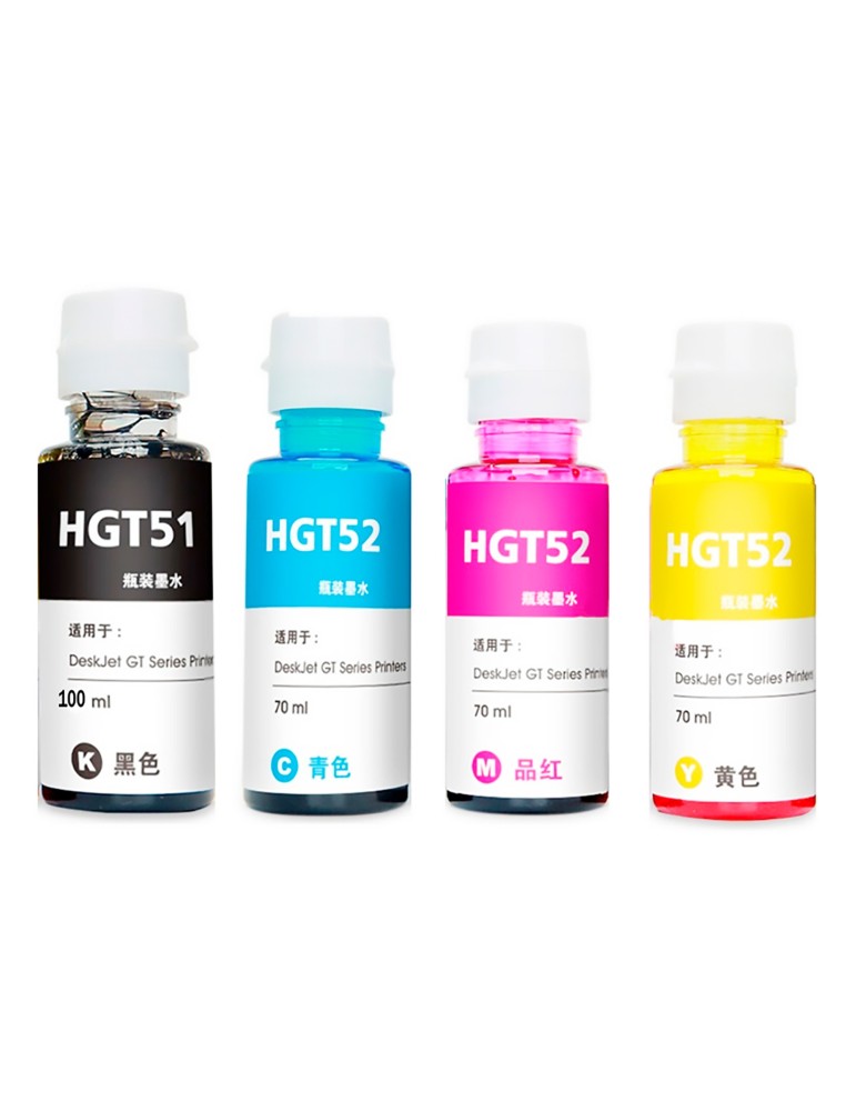 Tinta GT51 Generica Impresoras HP Smart Tank 400 500 520 530 600 700