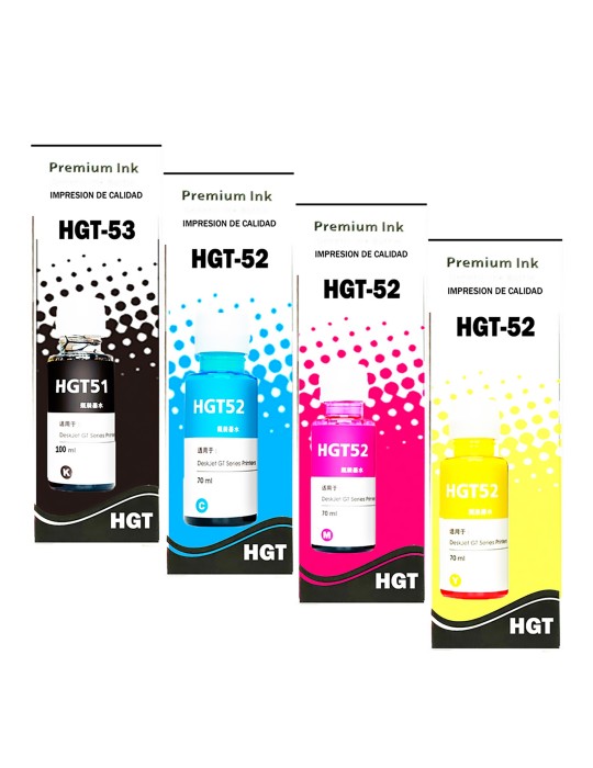 Tinta GT51 Generica Impresoras HP Smart Tank 400 500 520 530 600 700