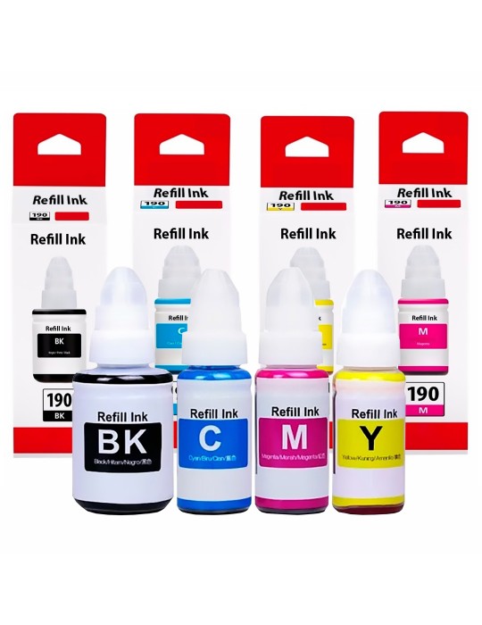 Tintas GI190 Genéricas Impresoras Canon G3100 G3101 G3102 G3110