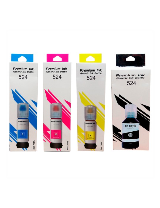 Tintas 524 Genéricas Impresoras Epson Ecotank L6490 L15150 L15160