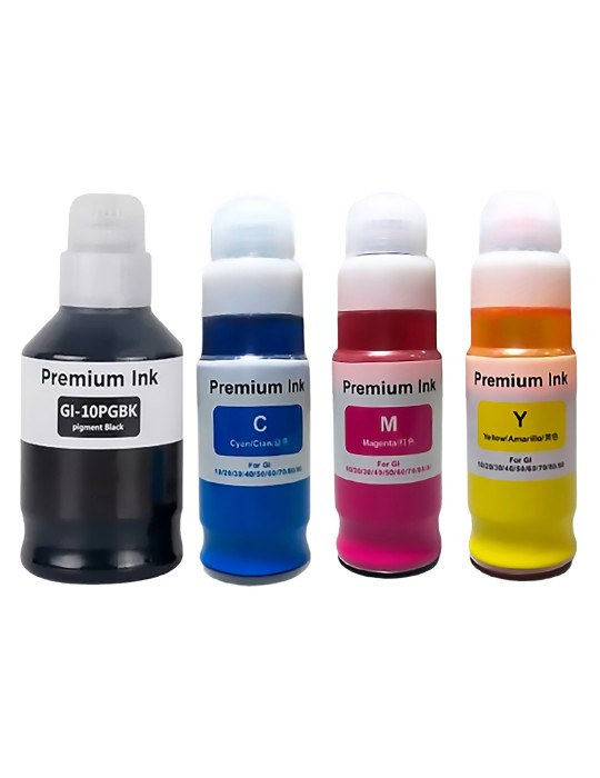 Kit tintas GI10 Genérica Impresoras Canon G6011 G7010 GM2010
