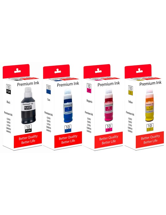 Kit tintas GI10 Genérica Impresoras Canon G6011 G7010 GM2010