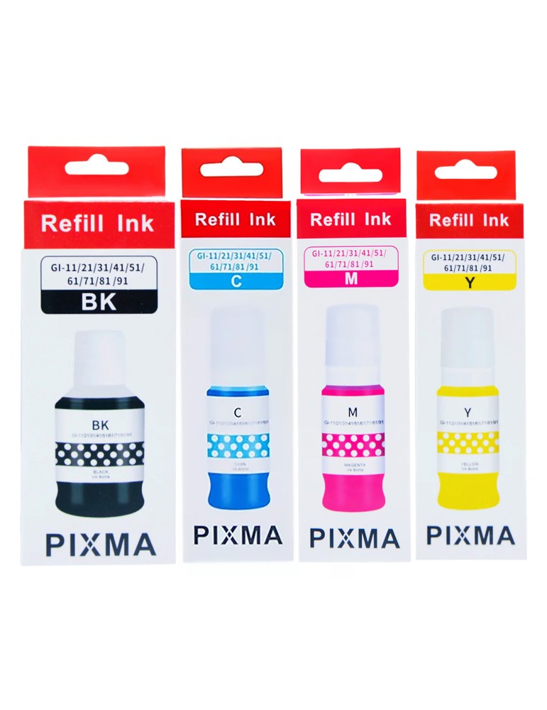 Kit tintas GI11 Generica Impresoras Canon Pixma G2170 G3160 G3170