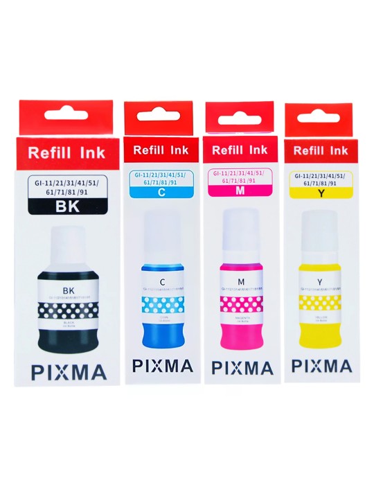Kit tintas GI11 Generica Impresoras Canon Pixma G2170 G3160 G3170