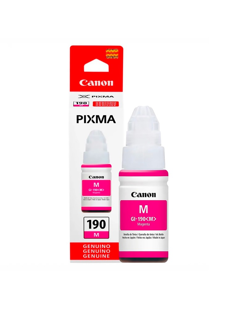 Tinta Canon GI190 magenta Para Impresoras Canon G1110 GI1100 G2100 G2101 G2110 G2111 G3100 G3101 G3102 G3110 G4100 G4110 G4111