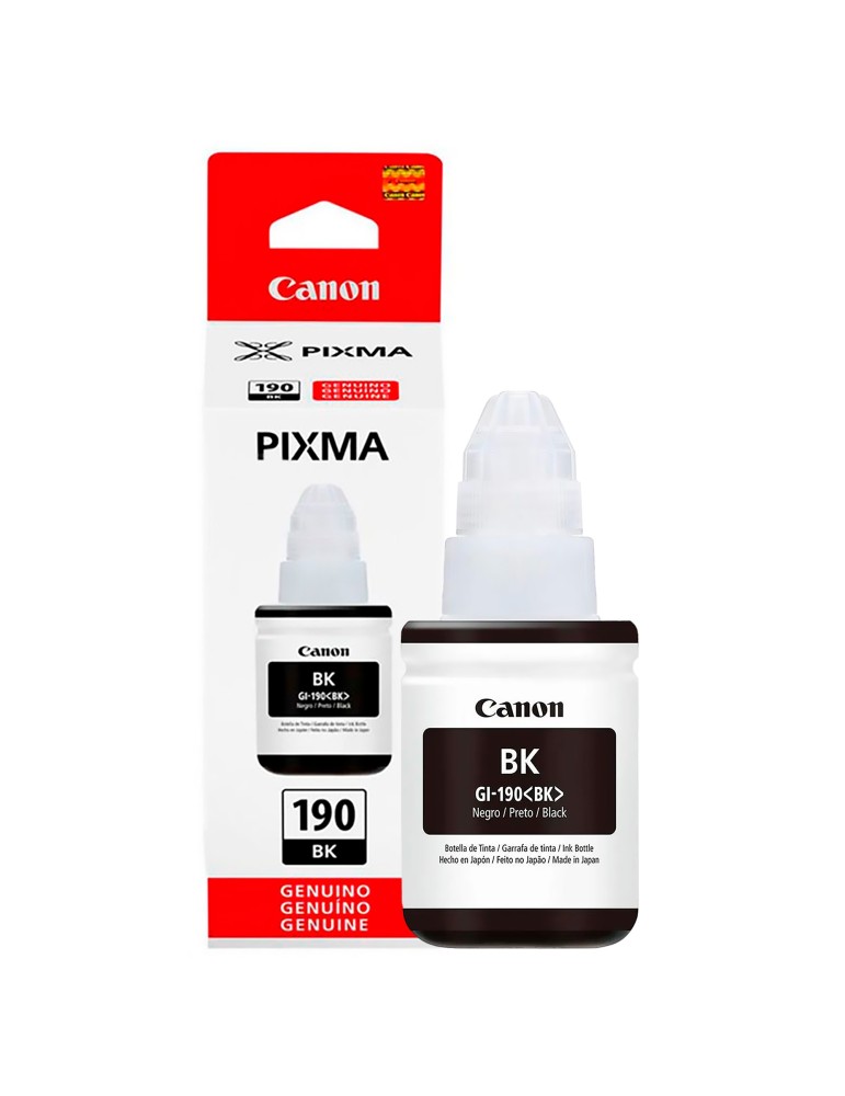 Tinta Canon GI190 negra Para Impresoras Canon G1110 GI1100 G2100 G2101 G2111 G3100 G3101 G3102 G3110 G3111 G4100 G4110 G4111